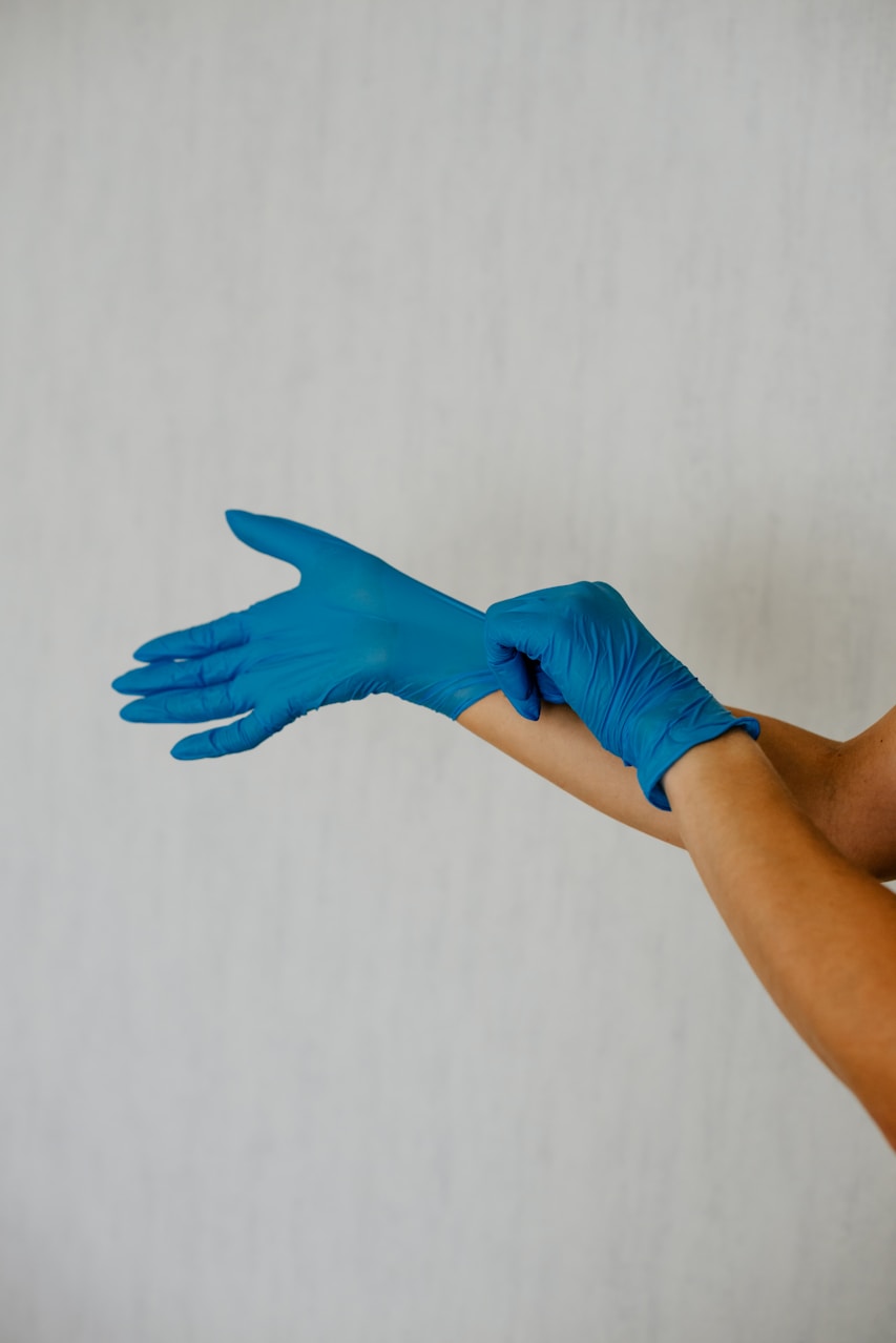 Nitrile Gloves on Hand